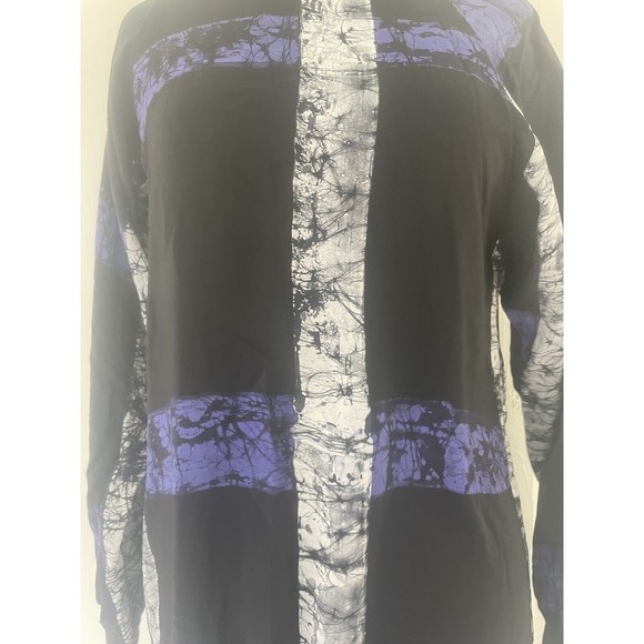 OSEI DURO Silk Dress Abstract Design Black Purple White size Small - Picture 2 of 8